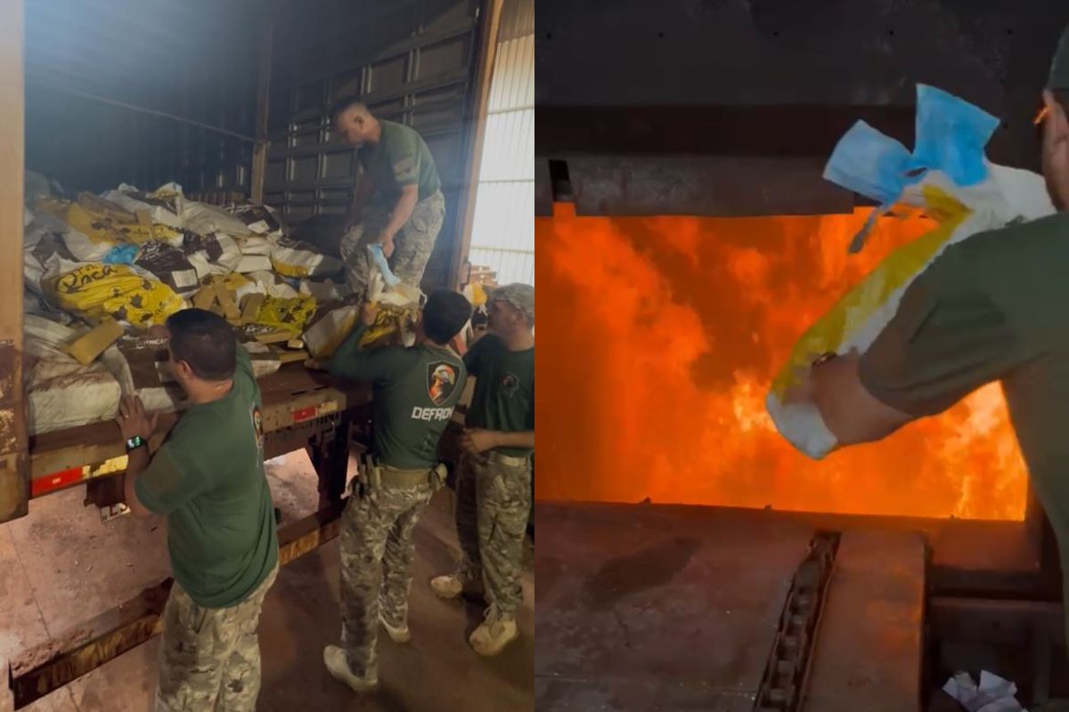 Operação da polícia queima 8 toneladas de cocaína, maconha e crack na fronteira com o Paraguai