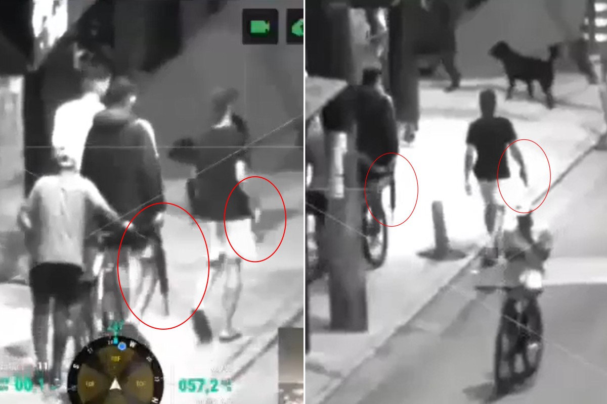 Drone da PM flagra homens com fuzil antes de tiroteio que deixou três mortos em SP