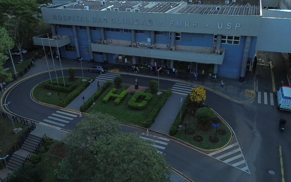 Fachada do Hospital das Clínicas de Ribeirão Preto (HC-FMRP-USP), onde parte do estudo foi desenvolvido e pacientes são atendidos — Foto: Reprodução EPTV