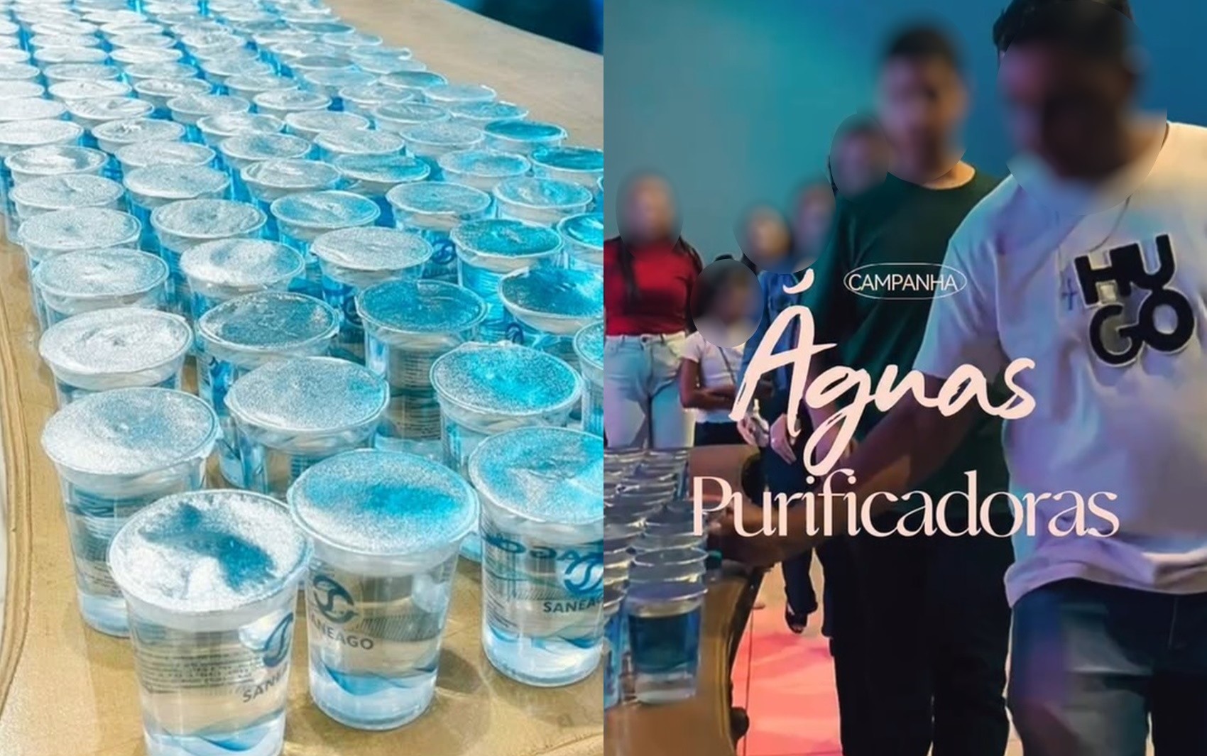 Igreja em Goiás distribui água ‘purificadora’ em culto com copos de estatal 