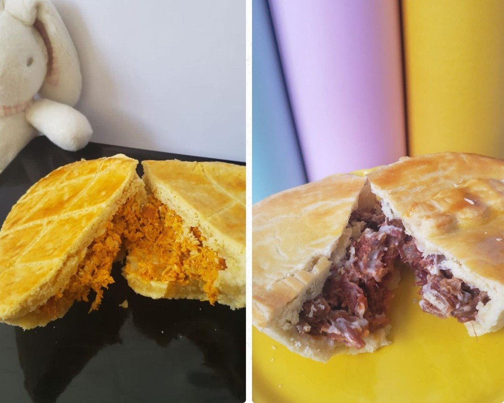 Empado em forma de ovo de Pscoa, sabores frango e carne seca  Foto: Leandra Moreira