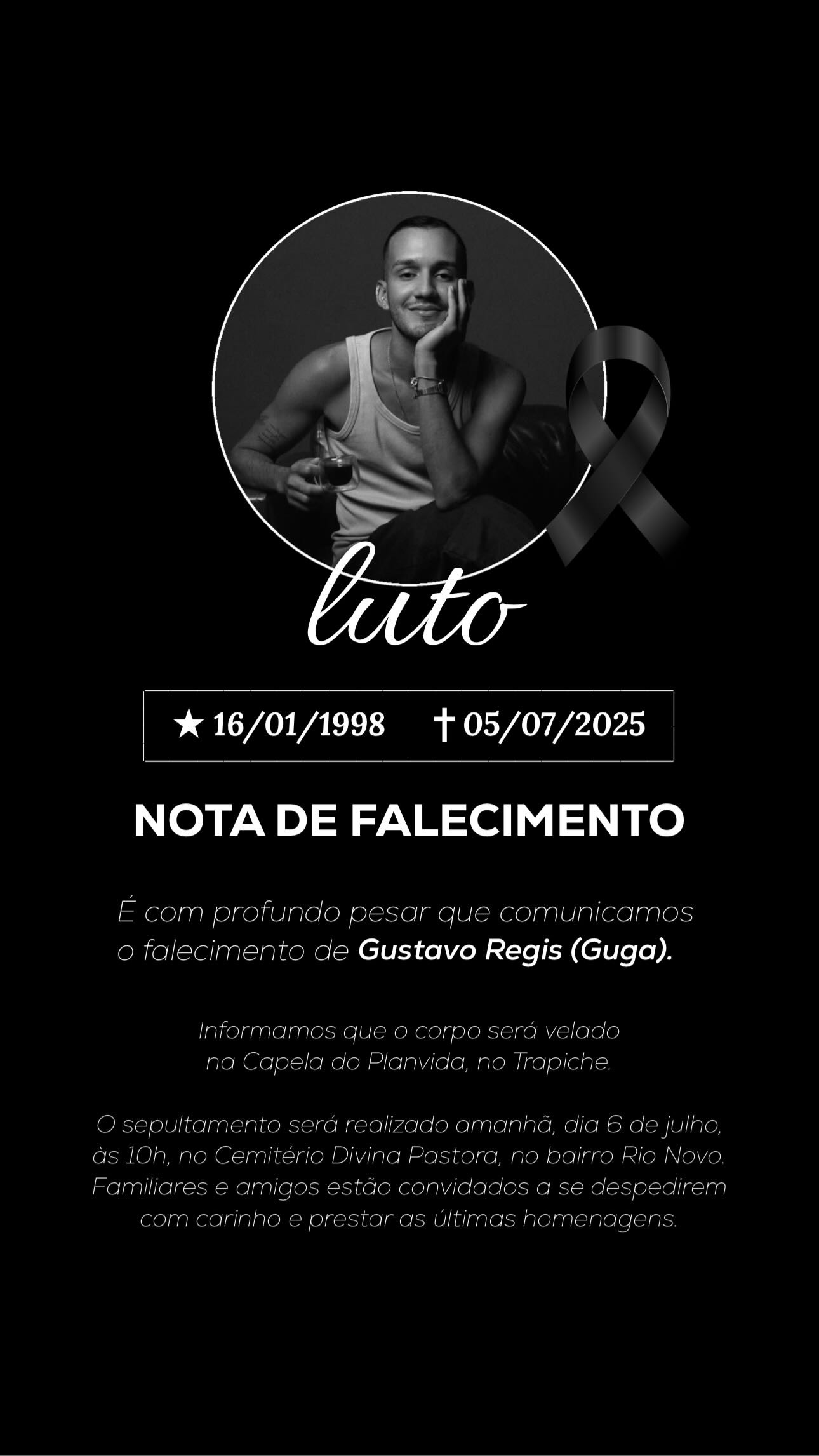Fotógrafo alagoano Guga Reis morre aos 27 anos