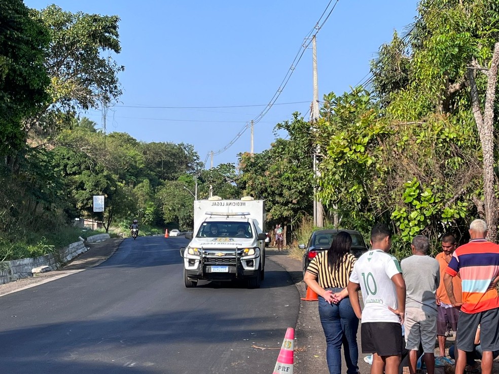 Motociclista morreu após atingir cavalo solto na pista em Macaíba, na Grande Natal — Foto: Vinícius Marinho/Inter TV Cabugi