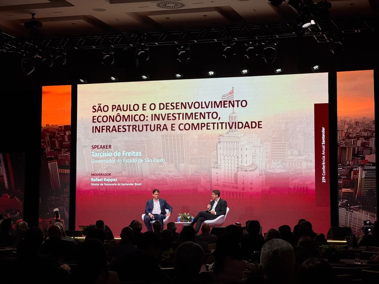 'Aposto muito no contrato de concessão da Sabesp', diz Tarcísio ao defender privatizações em evento com empresários em SP