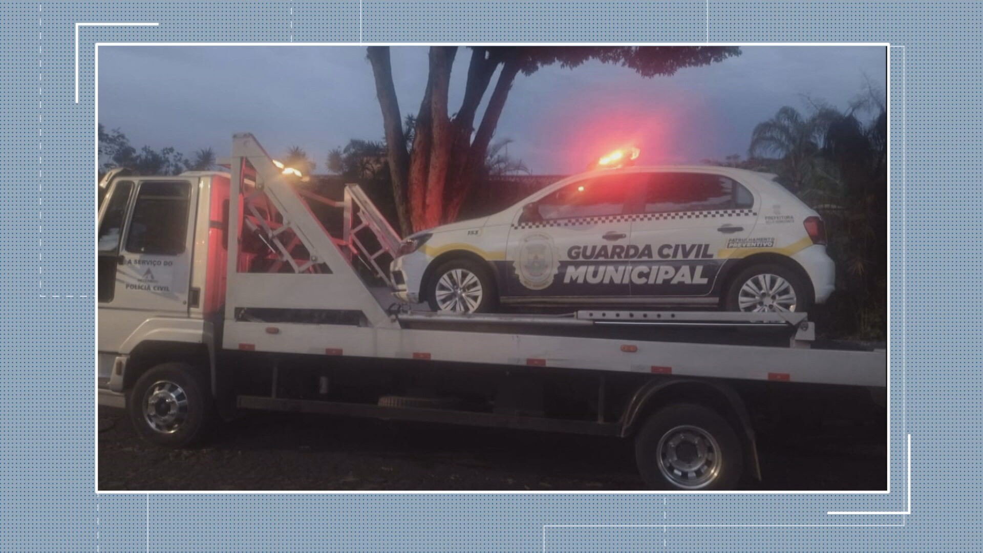 Viatura da Guarda Municipal de BH é rebocada por falta de licenciamento após acidente na Pampulha