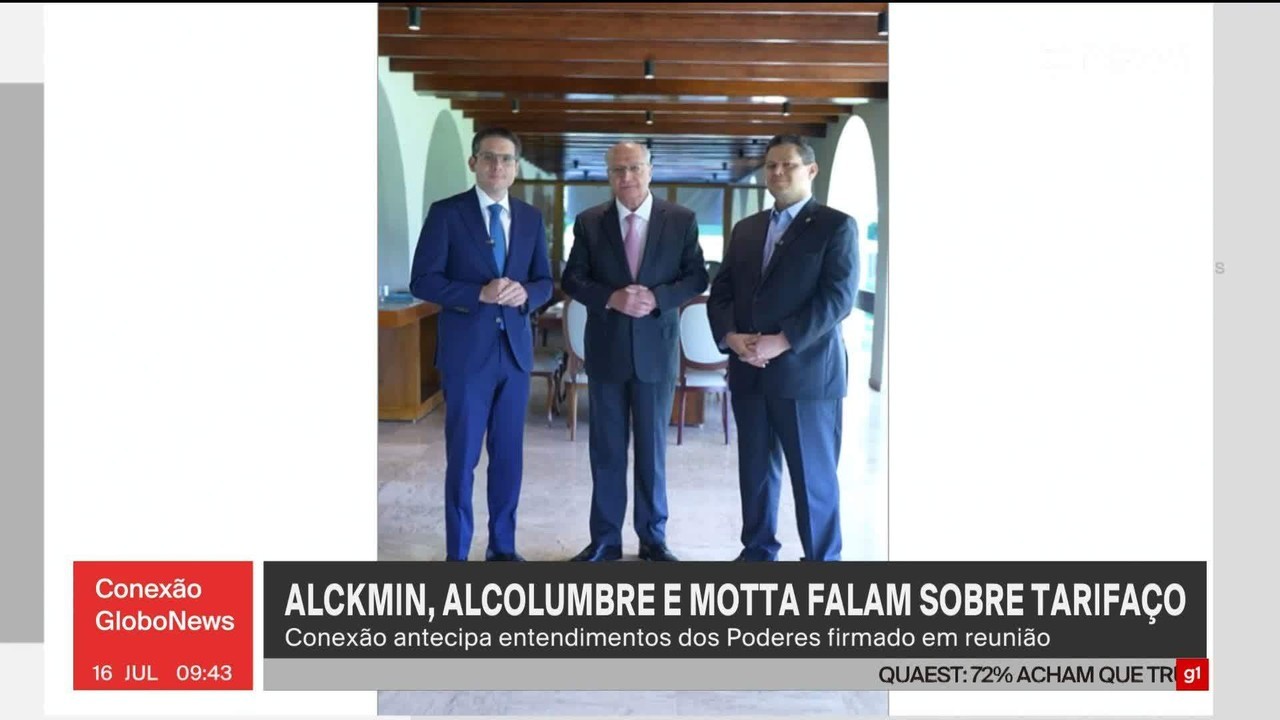 Tarifaço de Trump: Alcolumbre, Motta e Alckmin pregam união contra 'agressão injusta' dos EUA
