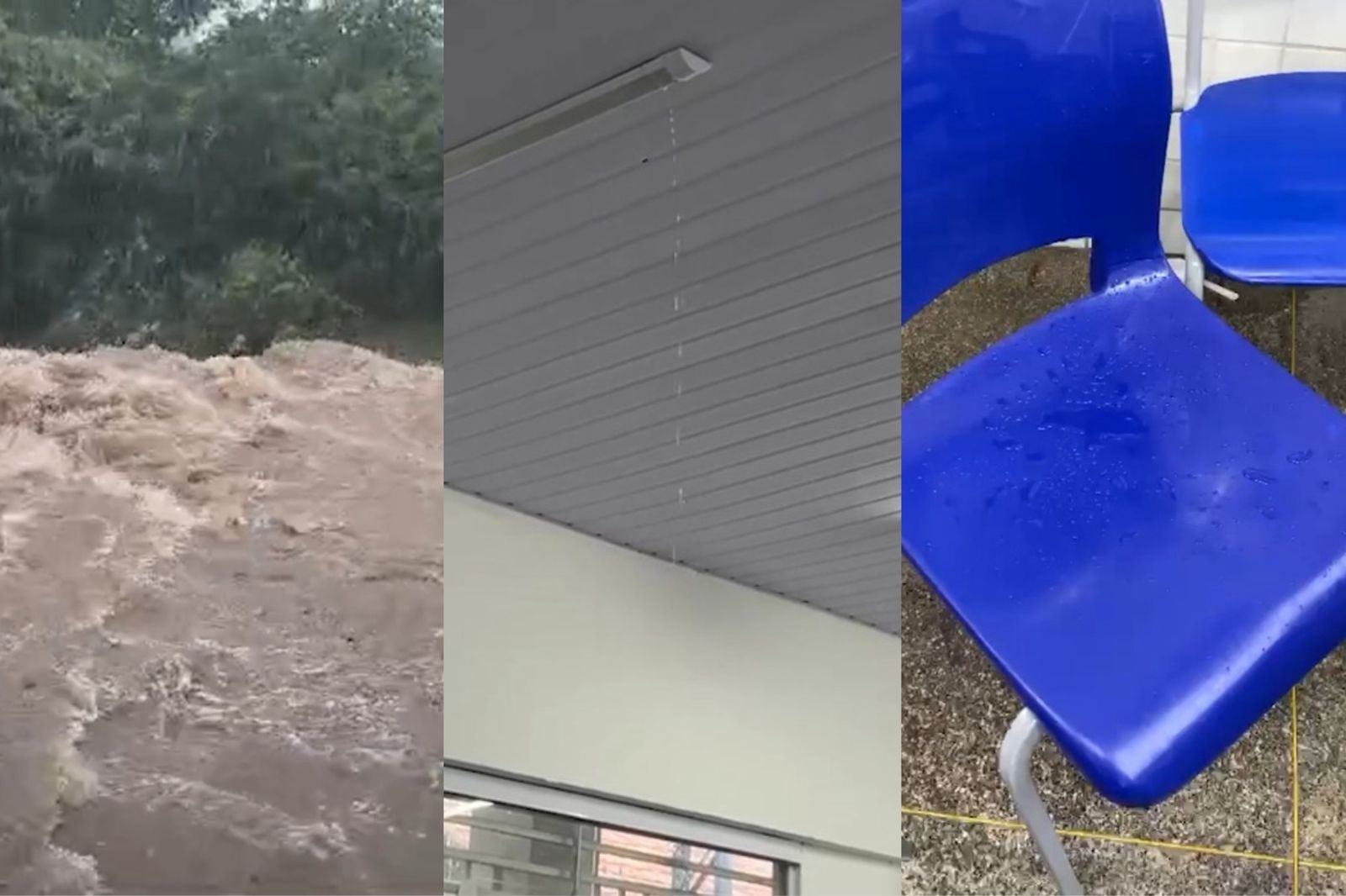Ruas e avenidas se transformam em rios e escola tem infiltrações após chuva em Teresina