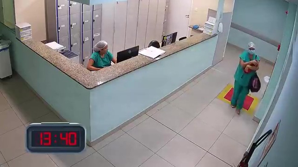 Técnica de enfermagem é presa após tentar levar recém-nascida em bolsa de maternidade no Piauí — Foto: Reprodução/TV Globo