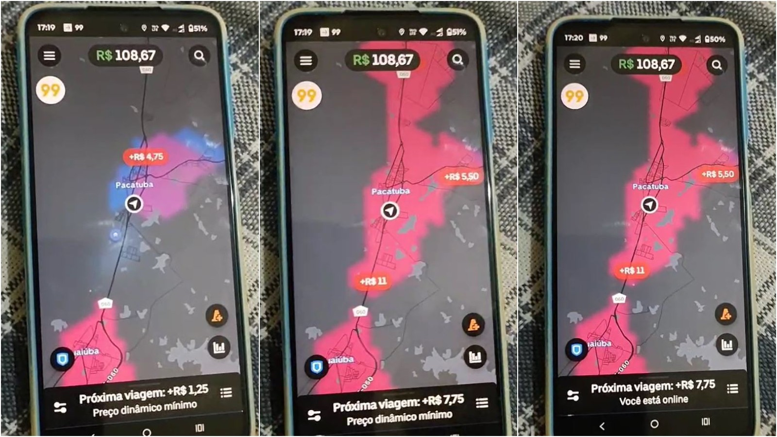 Motoristas manipulam Uber com falsas chamadas e aumentam preços das corridas no Ceará; polícia investiga