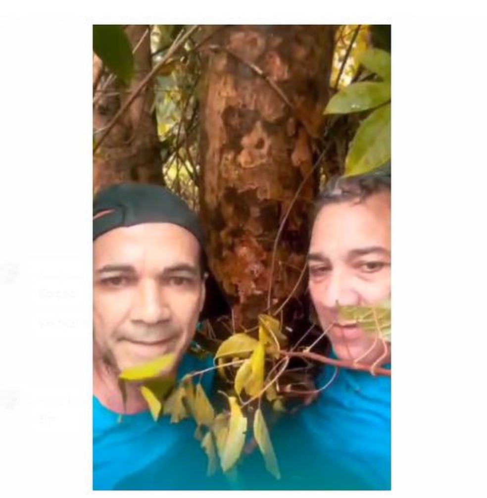 Prefeito Zequinha Lima se agarrou a uma árvore — Foto: Reprodução