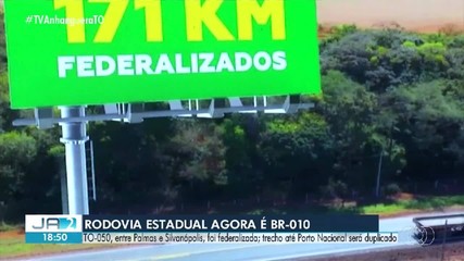 TO-050, entre Palmas e Silvanópolis, é federalizada e trecho até Porto será duplicado