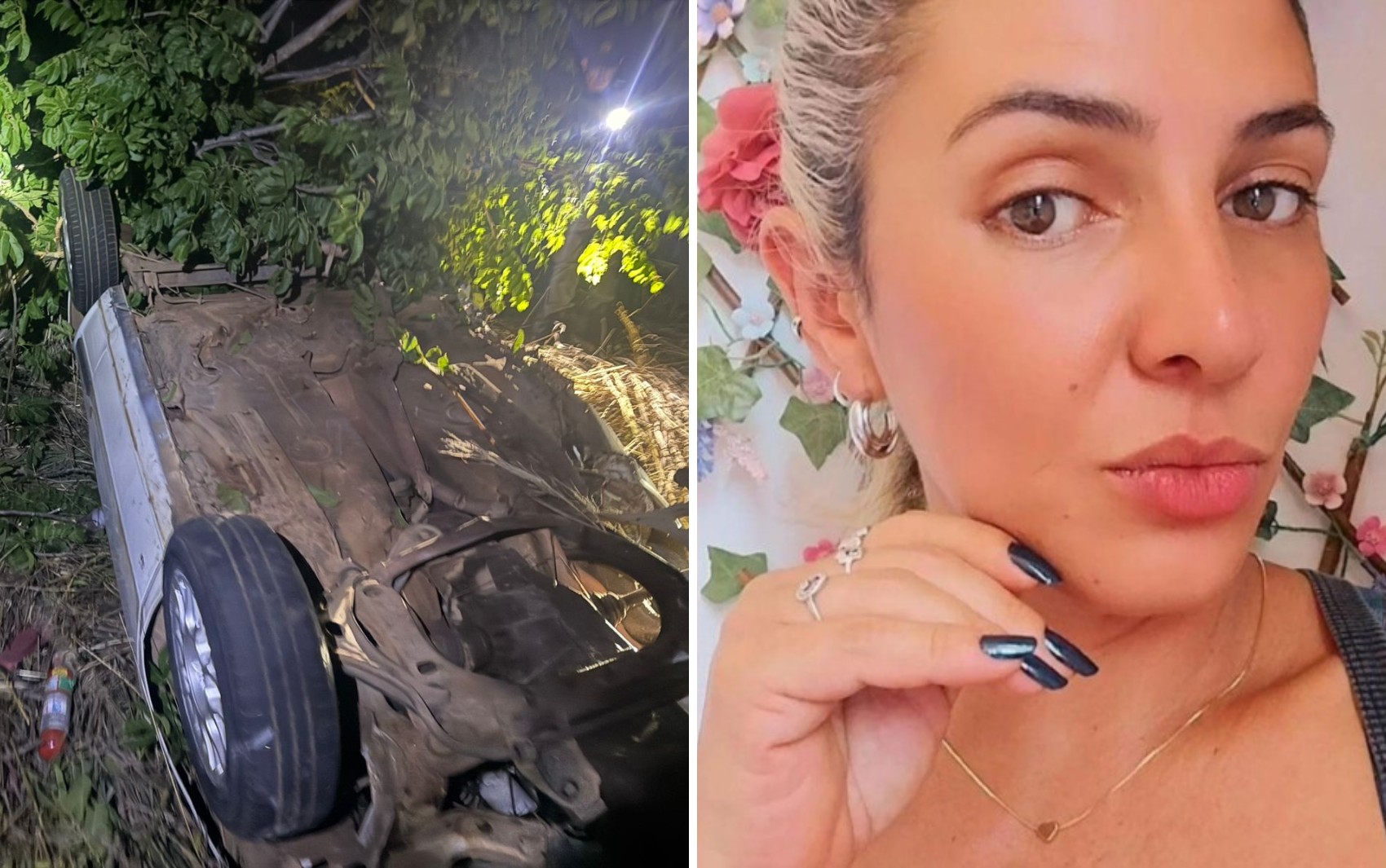 Mulher morre após ser arremessada de carro durante capotamento na GO-210 