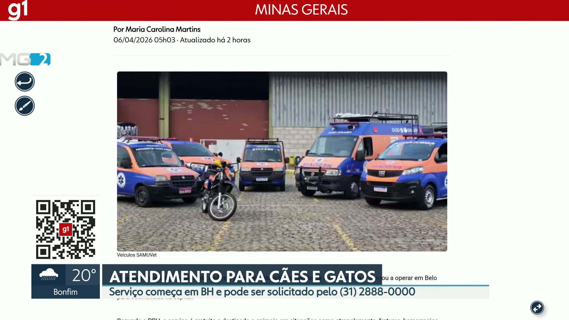 VÍDEOS: MG2 de segunda-feira, 6 de abril de 2026