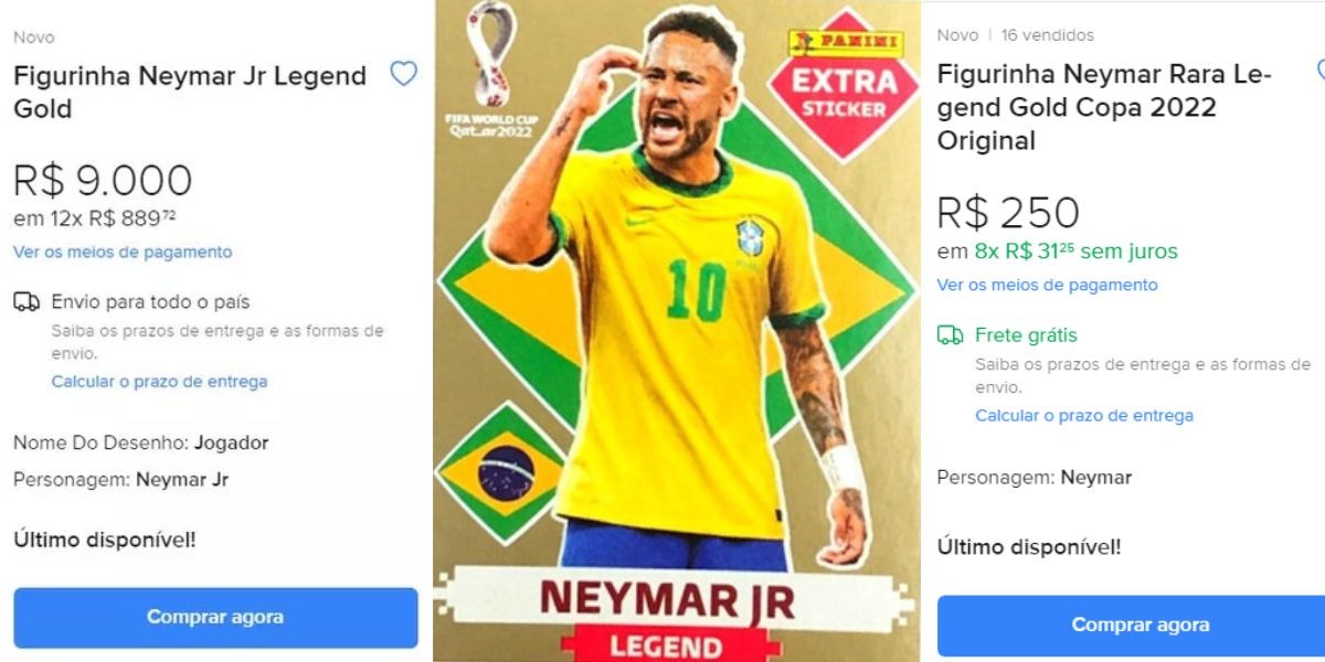 Figurinha rara de Neymar que custava R$ 9.000 é encontrada a R$ 4,99