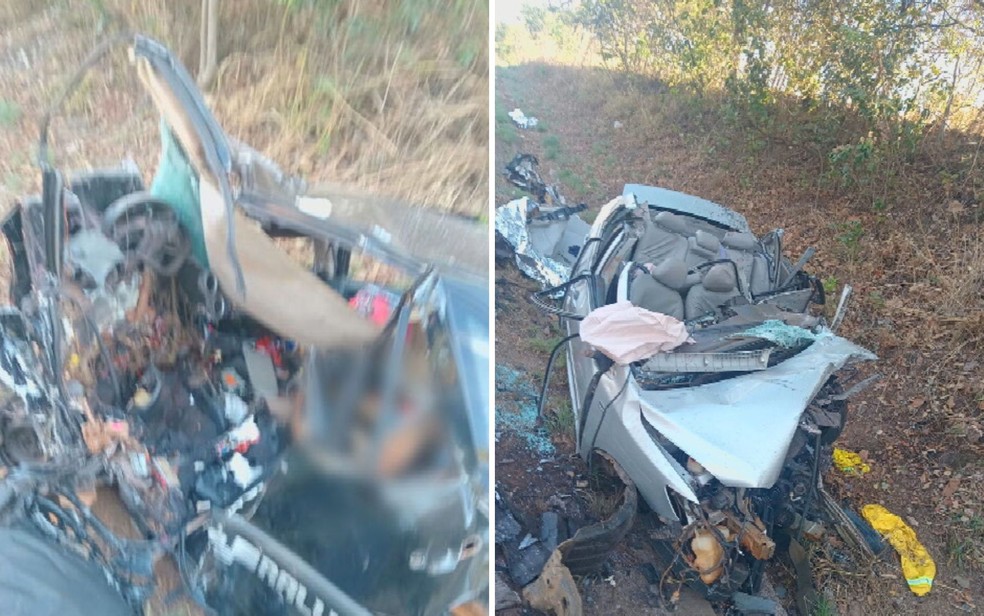 Acidente na GO-020 deixa três mortos em Goiás — Foto: Reprodução/TV Anhanguera