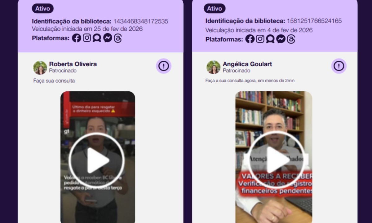 Golpistas usam programas do governo em anúncios falsos na Meta: Valores a Receber e Minha Casa Minha Vida estão na lista, aponta NetLab/UFRJ