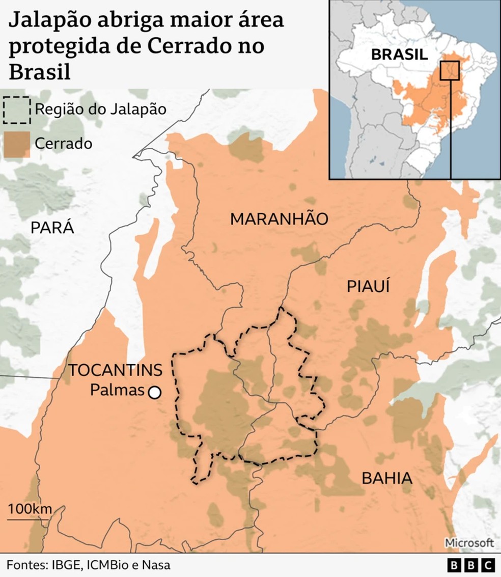 Jalapão abriga maior área protegida de Cerrado no Brasil — Foto: BBC