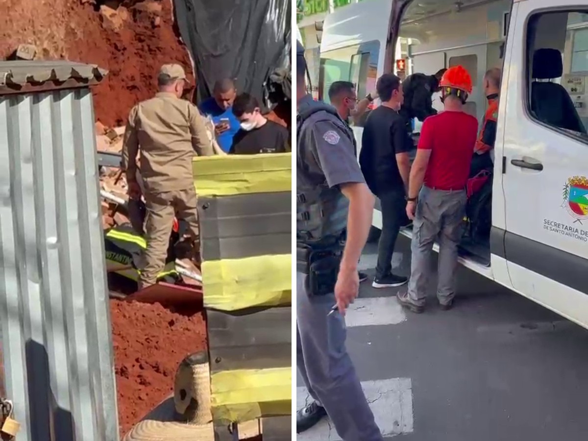 Muro desaba e deixa pessoa ferida em Santo Antônio de Posse