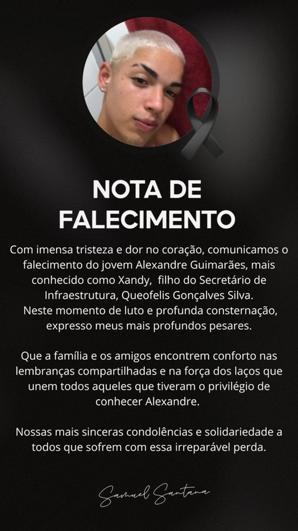 Filho de secretário da prefeitura de Piritiba é morto a tiros — Foto: Reprodução/Redes Sociais