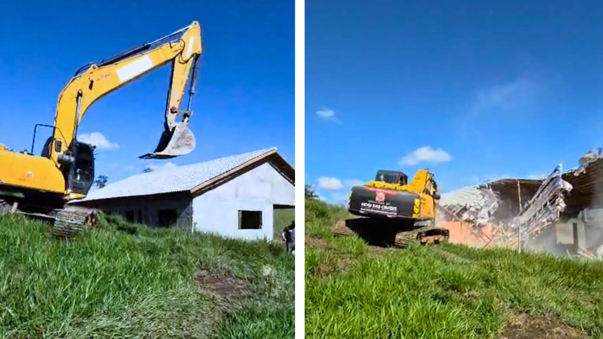 Prefeitura derruba casas em loteamento irregular em área de proteção ambiental de Mogi das Cruzes