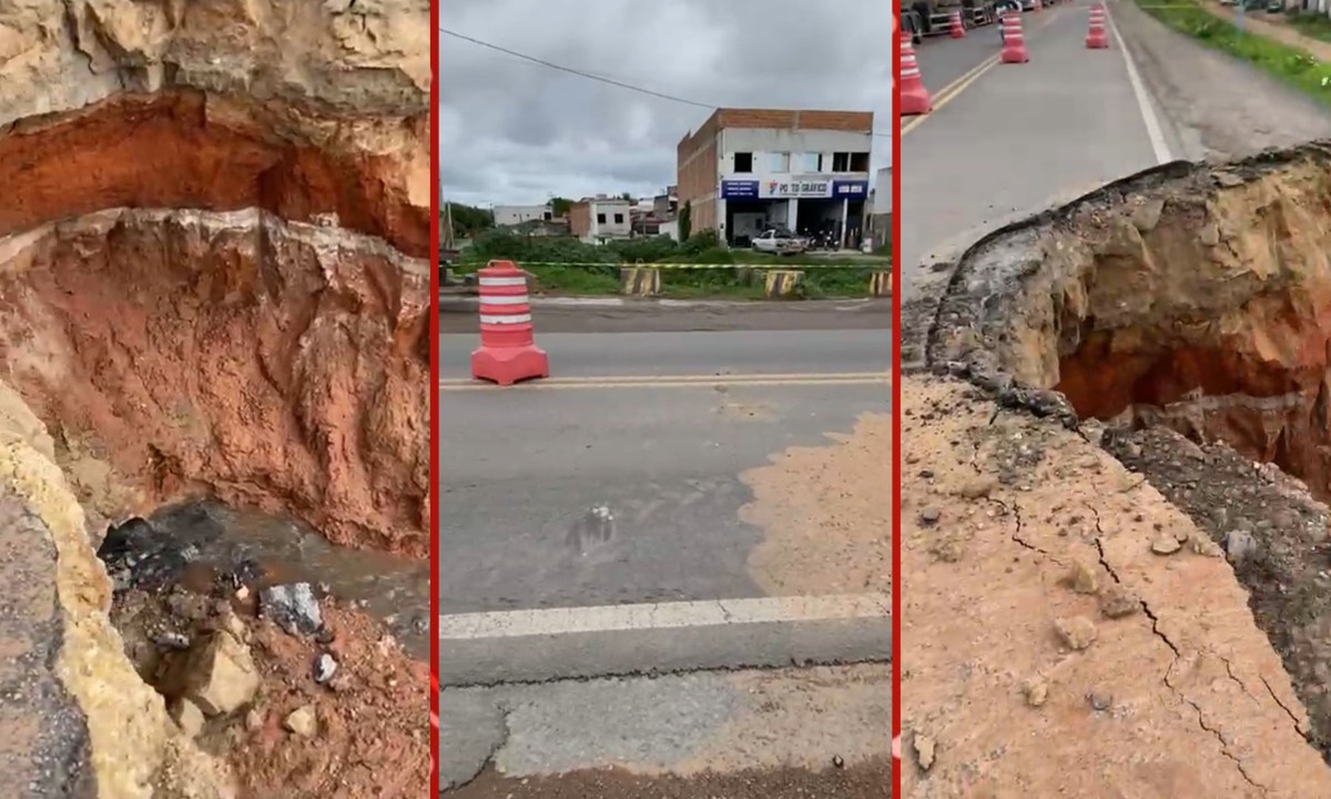 Prazo para obra após cratera na BR-116 é estendido e trecho segue interditado 