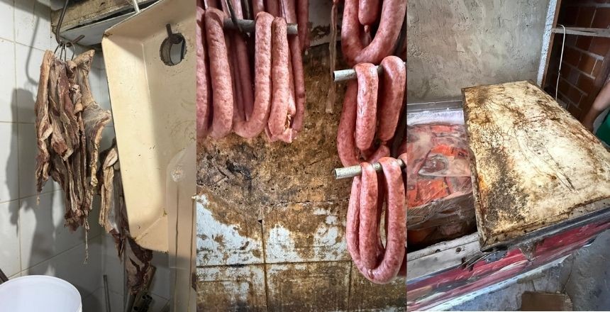 Açougue interditado em Juiz de Fora tinha quase 2,5 toneladas de produtos impróprios para consumo 