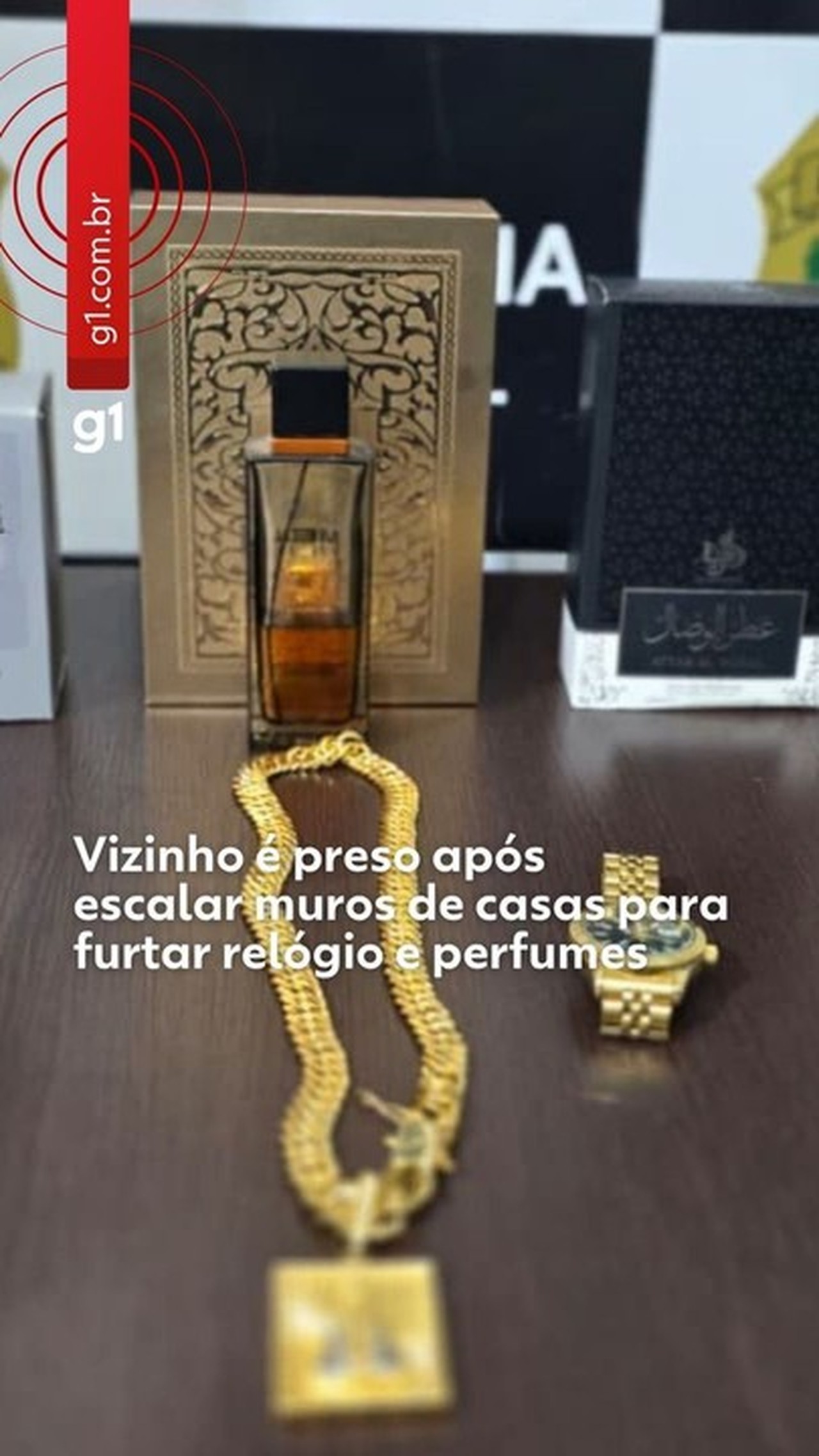 Vizinho é preso por furto à residência após escalar muros de casas e levar relógio, semijoias e perfumes em Santa Bárbara