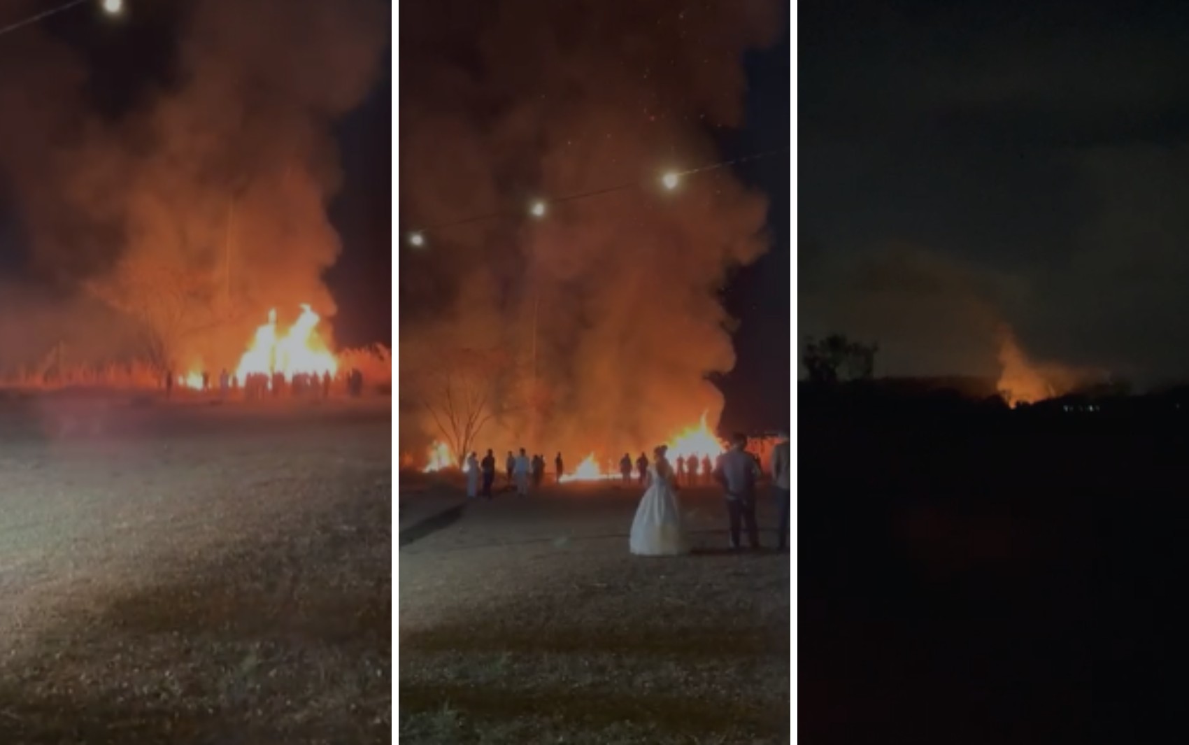 Casamento é interrompido por incêndio causado por fogos de artifício; vídeo