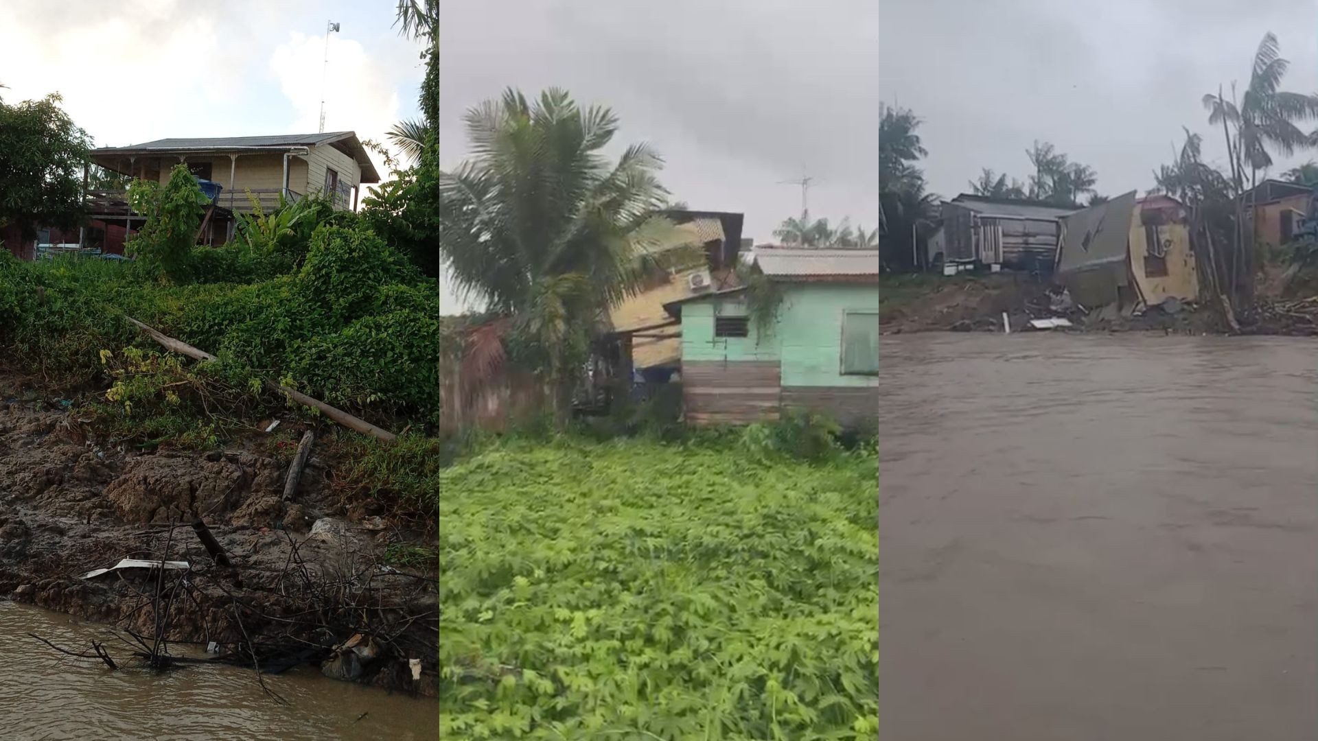 VÍDEO: casa desaba após erosão no arquipélago do Bailique, no Amapá