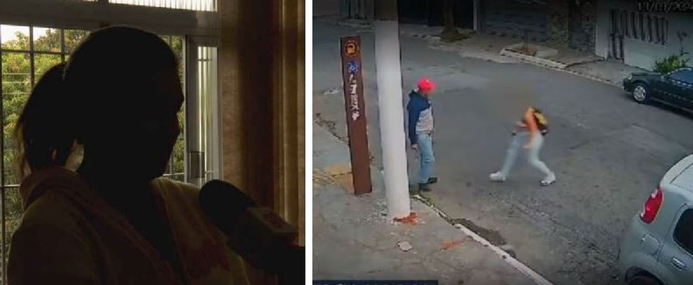 Mulher de 26 anos conversar com a reportagem sobre ataque do 'maníaco do carro' — Foto: Reprodução/TV Globo/Redes sociais