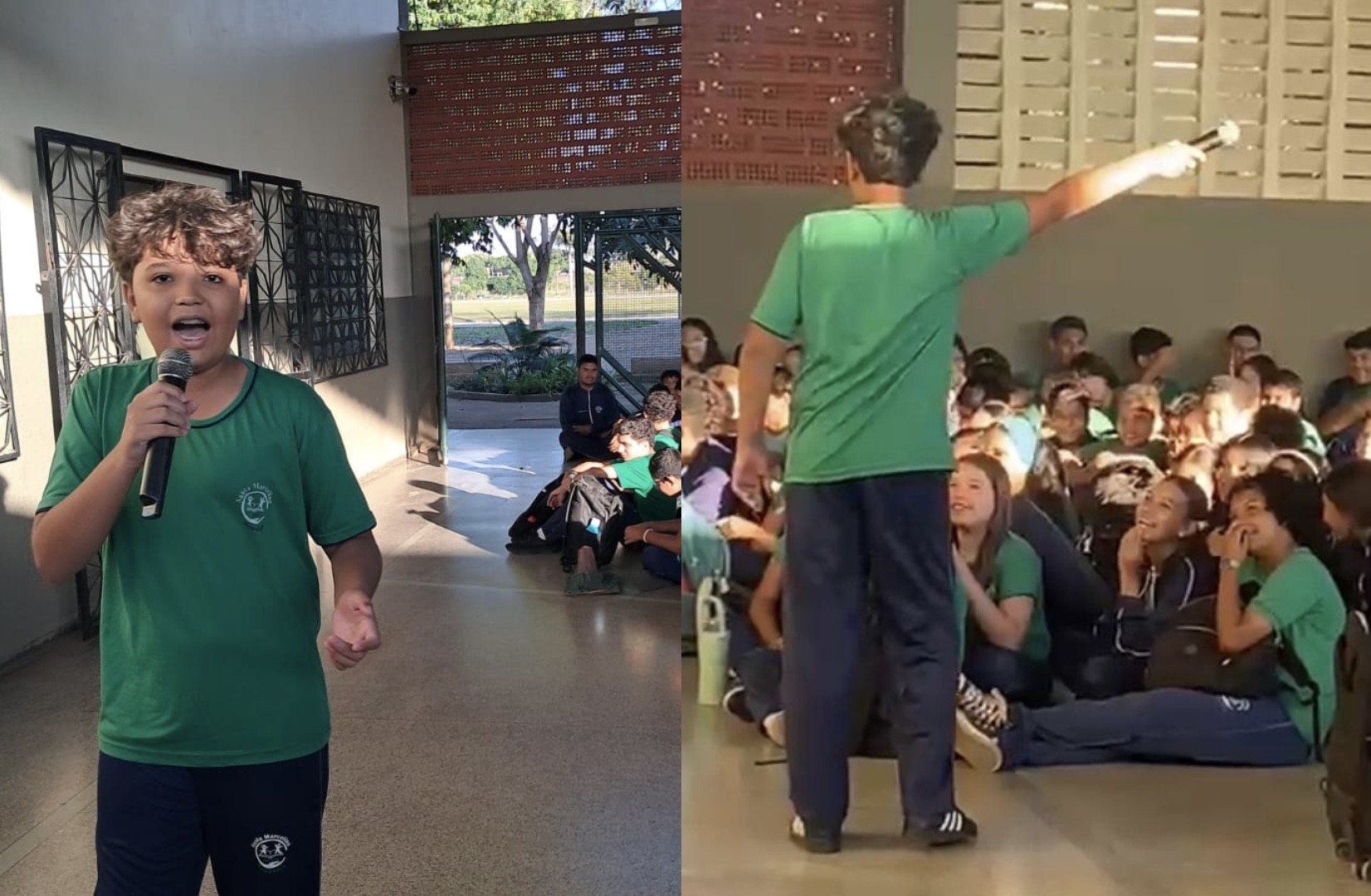 Estudante de Rondônia viraliza ao cantar em show de talentos na escola e emociona nas redes sociais