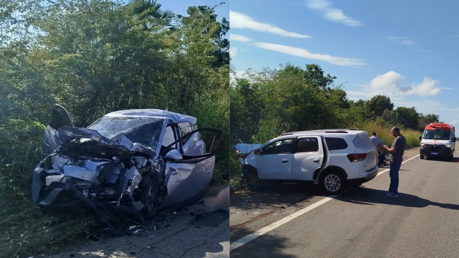 Colisão frontal entre carros deixa feridos na BR-343, no litoral do Piauí