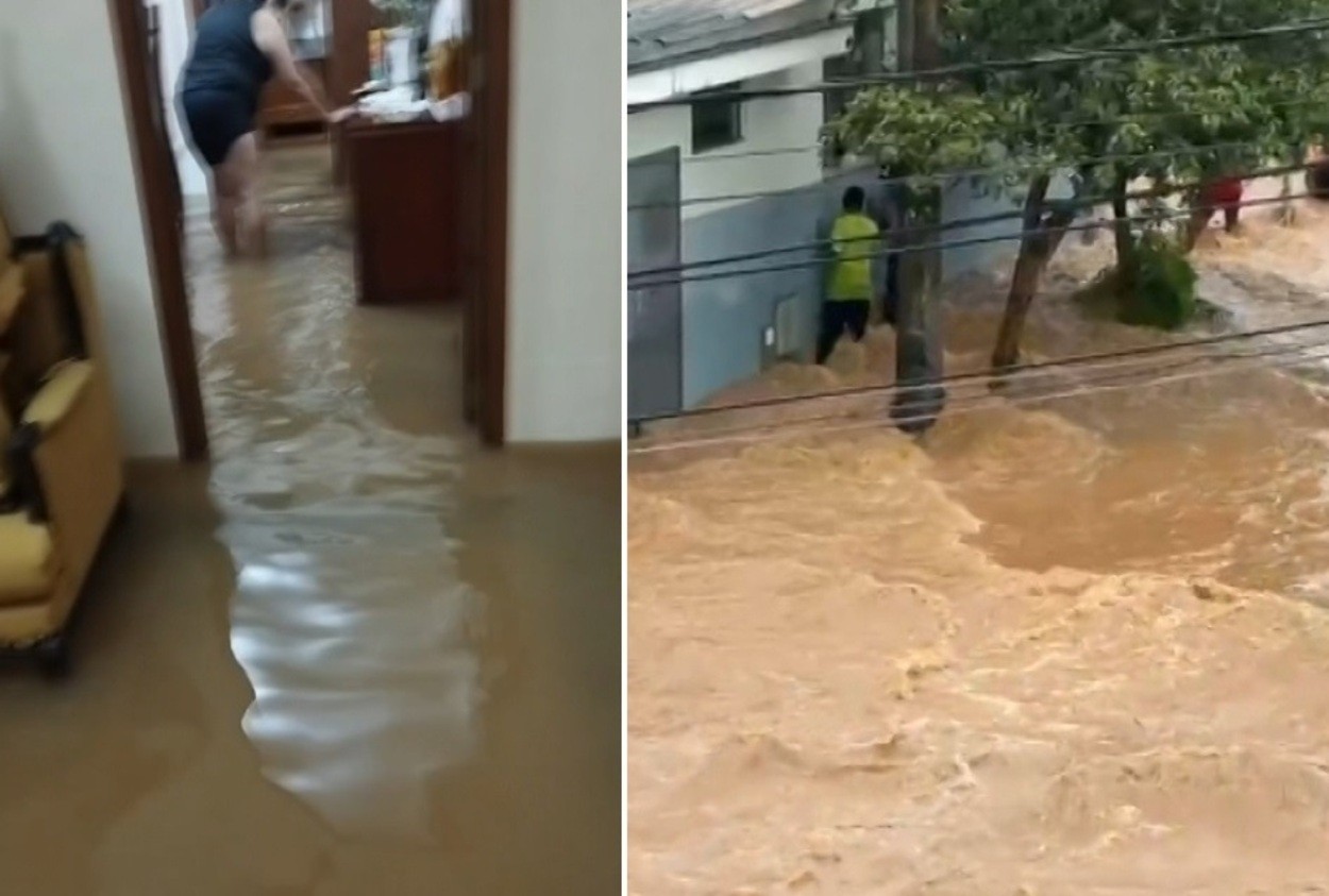 VÍDEO: chuva alaga ruas e casas, e moradores são resgatados em enxurrada no interior de SP