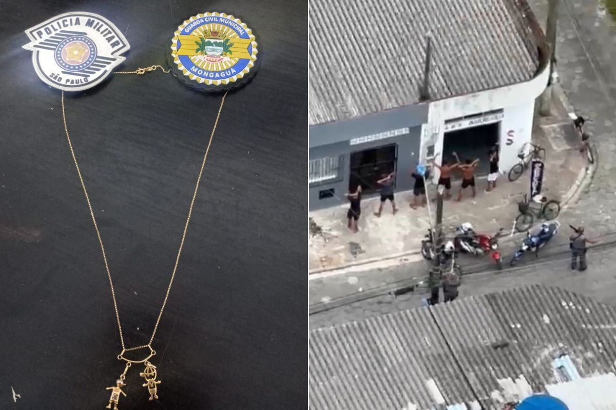 Adolescentes roubam correntinha de esposa de PM na orla e são detidos com apoio do helicóptero Águia; VÍDEO 