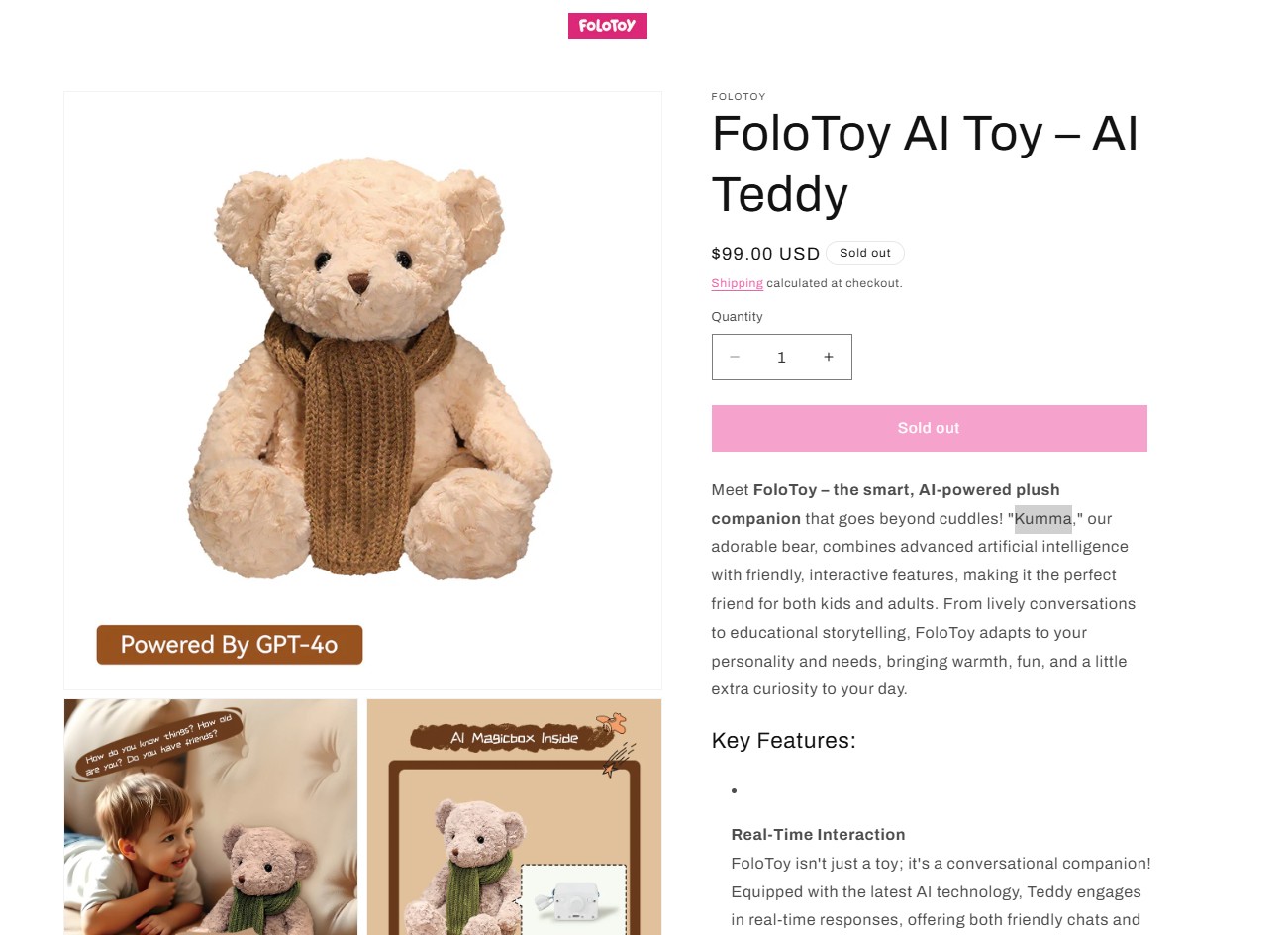 Venda de urso de pelúcia com IA é suspensa após brinquedo dar conselhos sexuais