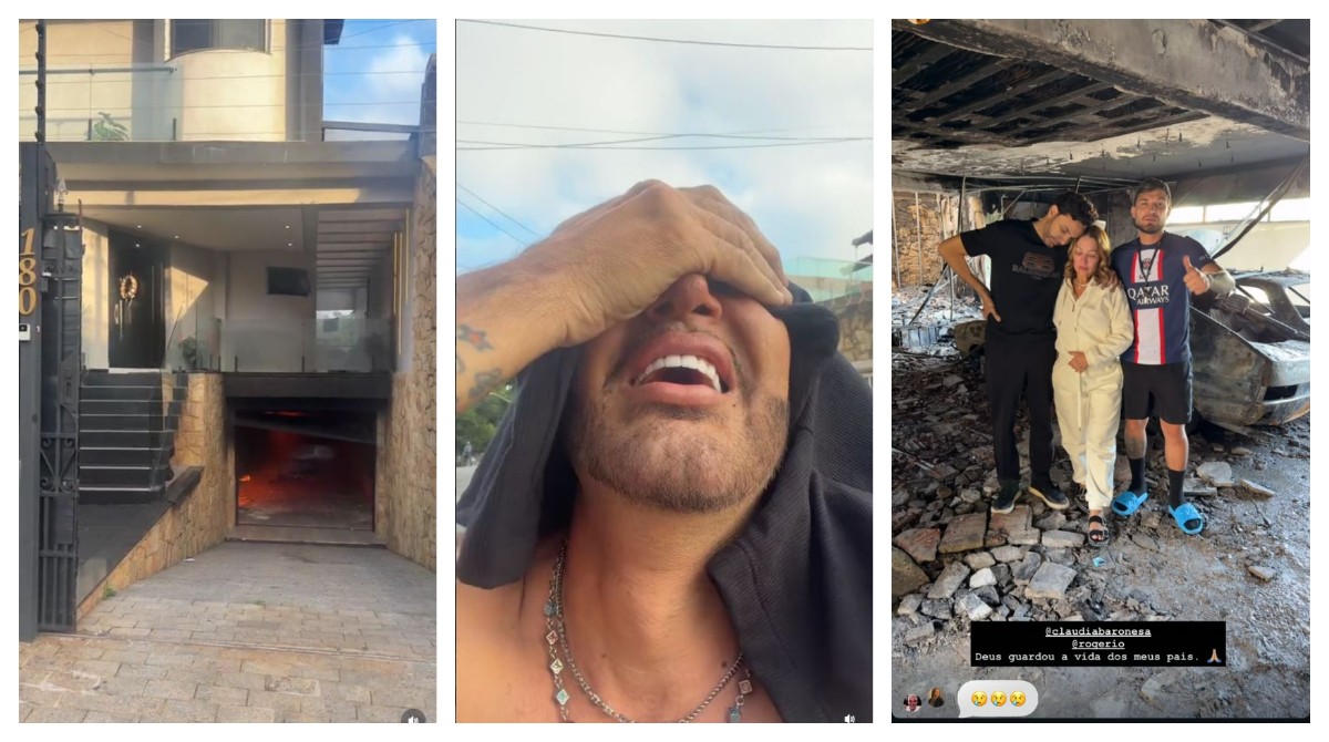 VÍDEO: Casa dos pais de MC Gui pega fogo em SP: 'Era pra mim tá morto nessa hora', diz pai