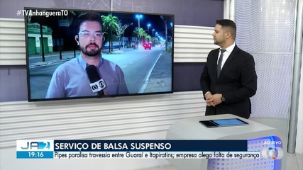 Empresa paralisa travessia de balsas entre Guaraí e Itapiratins por falta de segurança