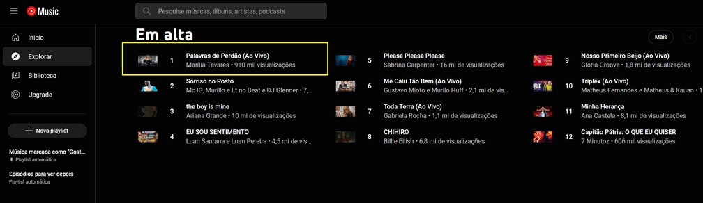 Música 'Palavras de Perdão', da cantora roraimense Marília Tavares, já ultrapassou 900 mil reproduções — Foto: Reprodução/YouTube