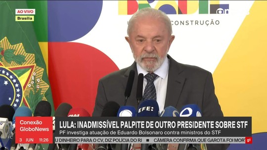 Crítica dos EUA a decisões do STF é 'inadmissível' e Eduardo Bolsonaro faz 'terrorismo' no exterior, diz Lula
