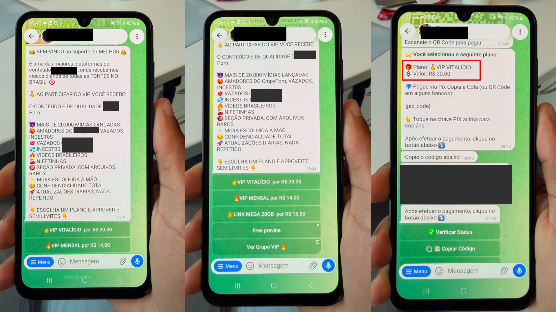 Criminosos vendem pacotes de vídeos de abuso sexual infantil por R$ 10 no Telegram e usam PIX para receber