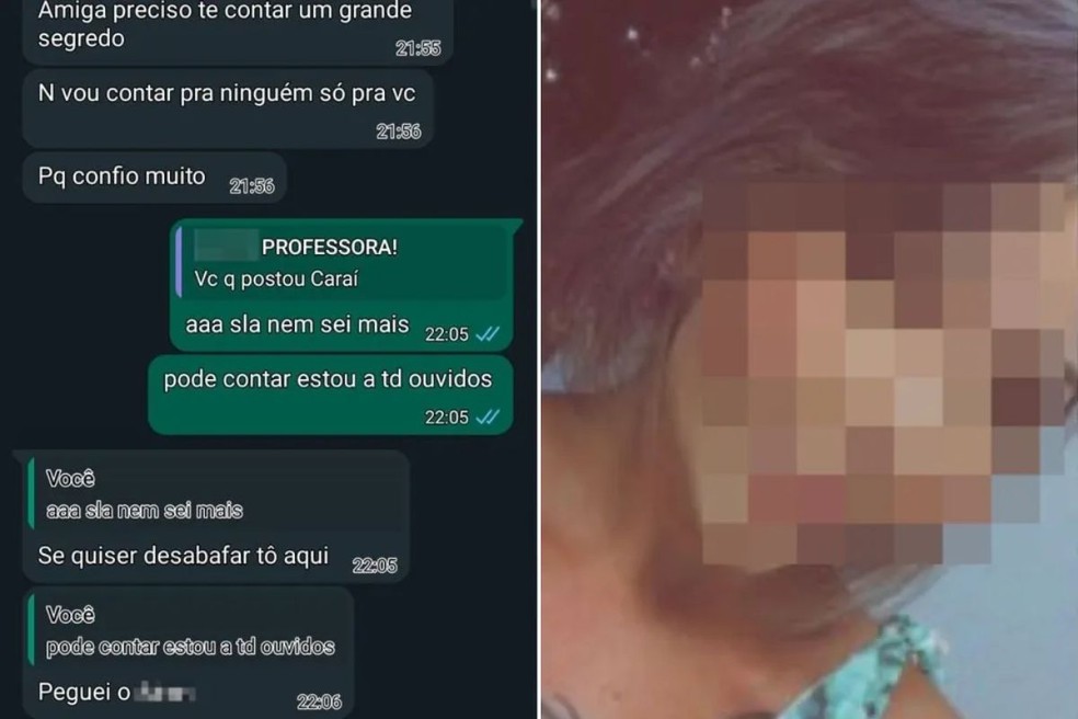 Professora foi demitida após beijar estudante de 14 anos e contar à aluna — Foto: Reprodução