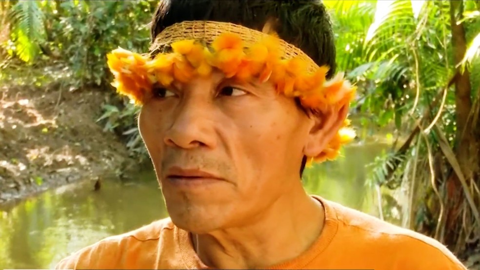 Indígena Awá-Guajá cantando — Foto: Reprodução/TV Mirante