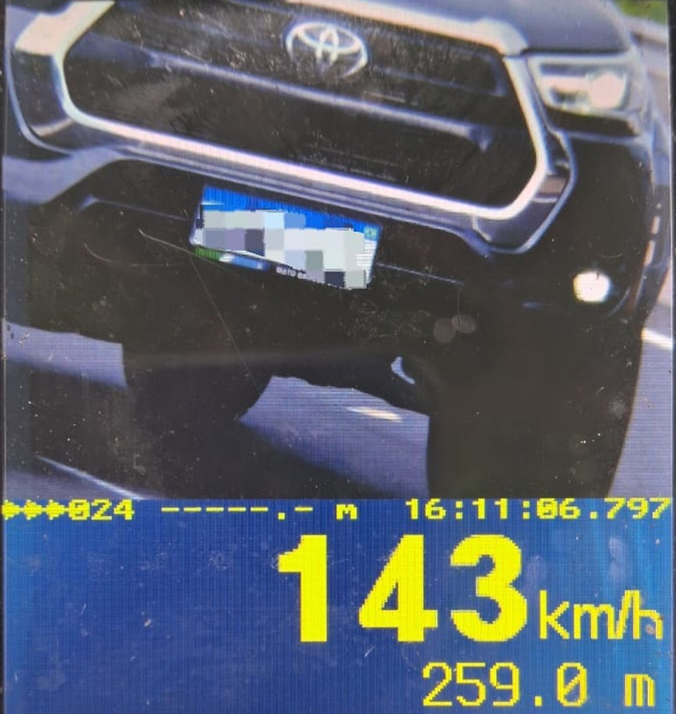Fiscalização flagrou mais de 70 veículos em excesso de velocidade na Rodovia Raposo Tavares (SP-270), em Presidente Venceslau (SP) — Foto: Polícia Militar Rodoviária