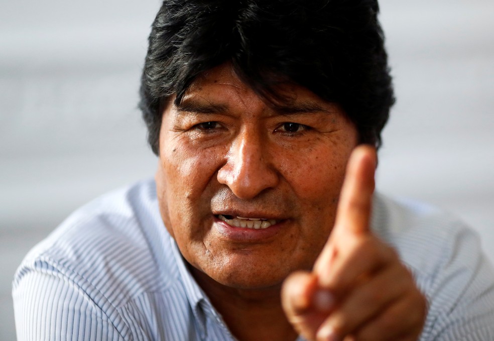 Ex-presidente da Bolívia Evo Morales durante entrevista à agência Reuters  — Foto: Agustin Marcarian/Reuters