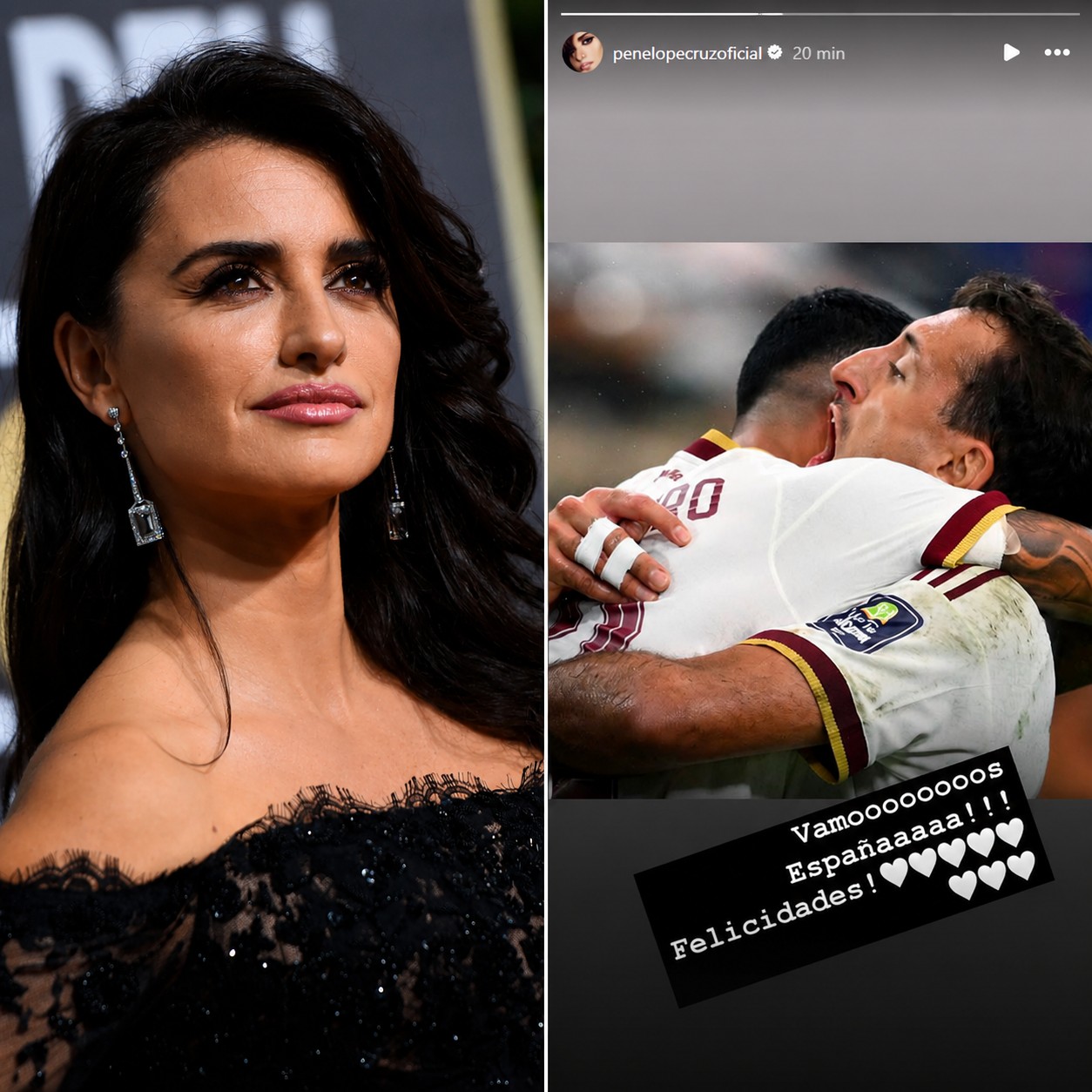 Penélope Cruz comemora vitória da Espanha sobre a França e ida à final da Copa: 'Felicidades!'