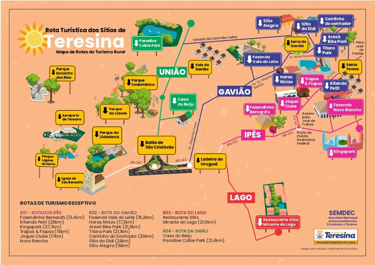 Prefeitura divulga mapa da Rota Turística dos Sítios de Teresina; veja Piauí G1