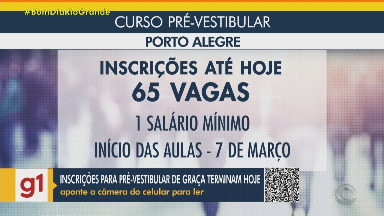 Terminam nesta quarta as inscrições para curso gratuito de pré ...