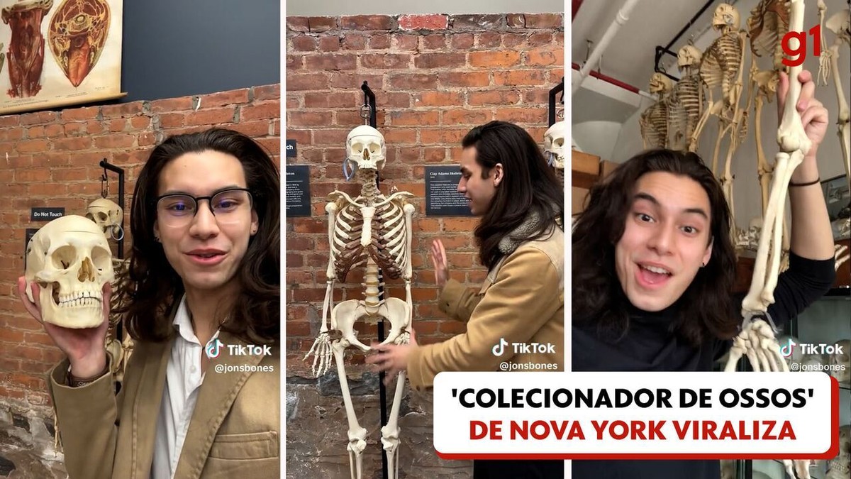 'Colecionador de ossos': jovem vira fenômeno nas redes e impressiona seguidores ao vender e manipular peças humanas