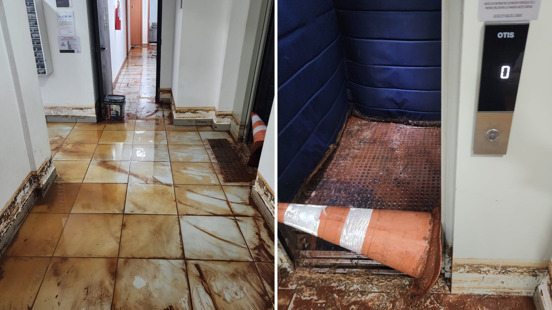 Prédio é invadido pela água da chuva após muro desabar e rodovias registram alagamentos em Rio Preto