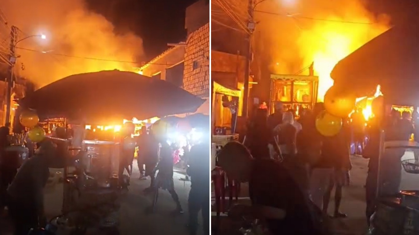 
VÍDEO: incêndio é registrado no 'Maior Caldinho do Mundo' em Caruaru